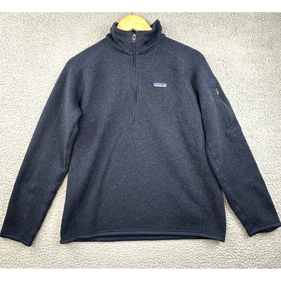 Patagonia Better Sweater Womens Large Blue 1/4 Zip Fleece Pullover 25618 - Picture 1 of 10